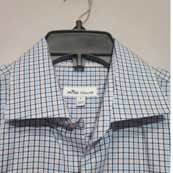 Peter Millar Tartan Plaid Button Shirt Size Large - Picture 4 of 6